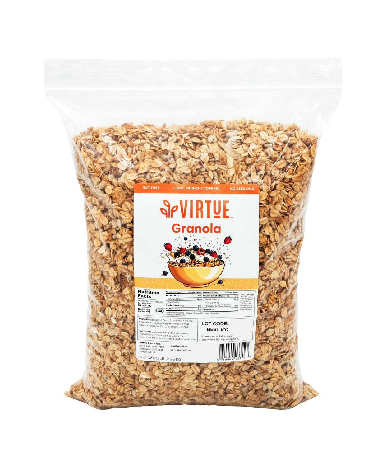Specialty Nut Free Bulk Granola Bag