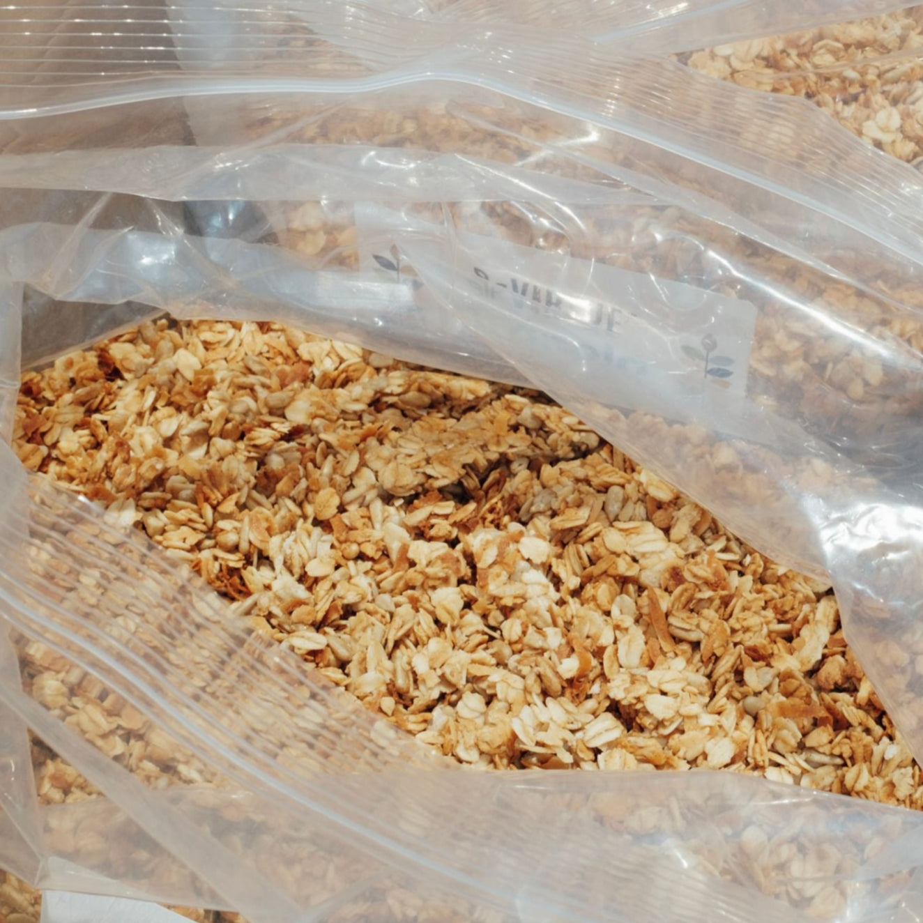 Resealable bulk bag of Virtue Granola